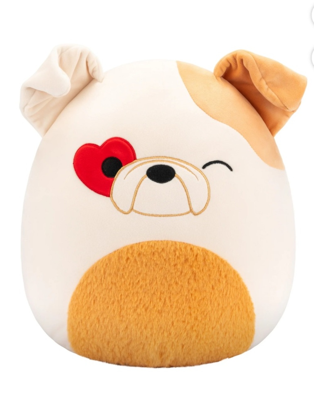 NWT Squishmallows 16” Brock Bulldog Valentine Heart Eyes Plush Rare Dog - Toy
